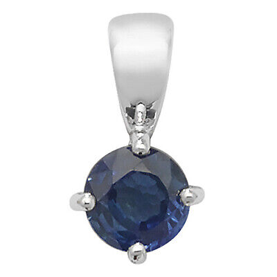 Sapphire Pendant and Earrings Set Classic Solitaire 9ct White Gold Hallmarked