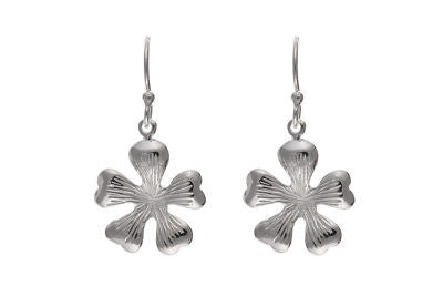 Silver Flower Drop Earrings Drops 925 hallmark