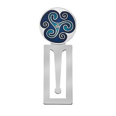 Bookmark Celtic Triskele Silver Plated Blue Enamel Brand New & Boxed