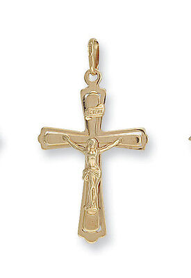 Yellow Gold Crucifix Pendant Hallmarked British Made