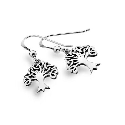 Tree of Life Earrings Drop Celtic Sterling Silver 925 Hallmarked Drops