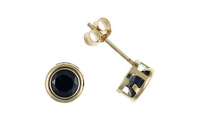 9ct Gold Sapphire Stud Earrings Yellow Gold 3mm Studs September Birthstone
