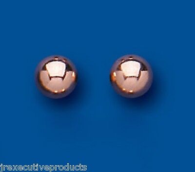 Rose Gold Ball Stud Earrings 5mm 9 Carat 375 Hallmark British Made