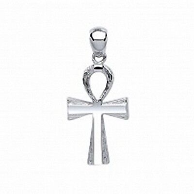 Sterling Silver Classic Egyptian Cross Pendant 925 Hallmark 30 x 13mm