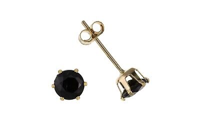 9ct Gold Sapphire Stud Earrings 4mm Solitaire Yellow Gold September Birthstone