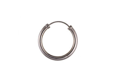 Men's Earring White Gold Hoop 9 Carat Heavy Weight Gents Creole