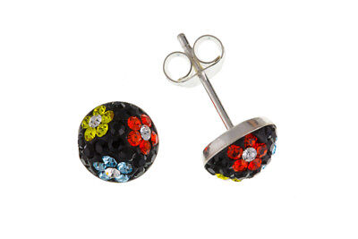 Crystal Silver Stud Earrings 925 Hallmark