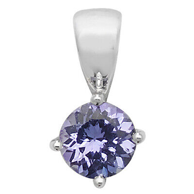Tanzanite Pendant and Earrings Set Classic Solitaire 9ct White Gold Hallmarked