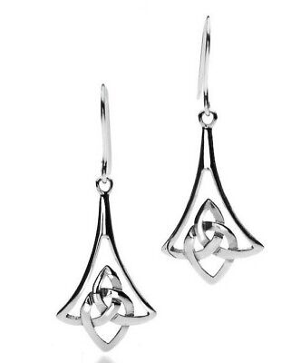Celtic Bell Drop Earrings Sterling Silver 925 Hallmarked Drops
