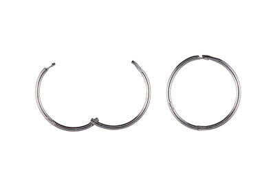 White Gold Sleeper Hoop Earrings Hoops 11mm Hinged