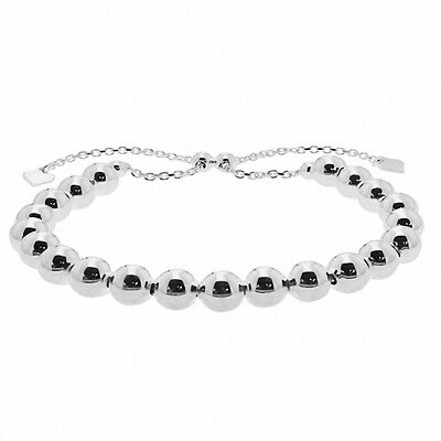 Sterling Silver Ladies Bead Pull Style Bracelet