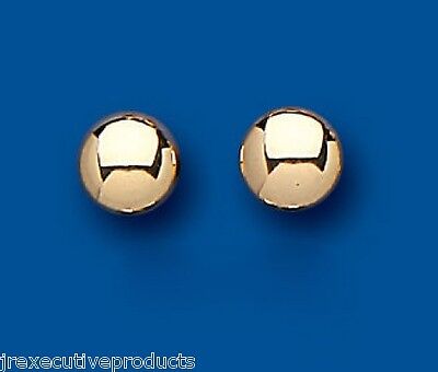 Yellow Gold Bouton Stud Earrings 6mm Studs 9 Carat British made