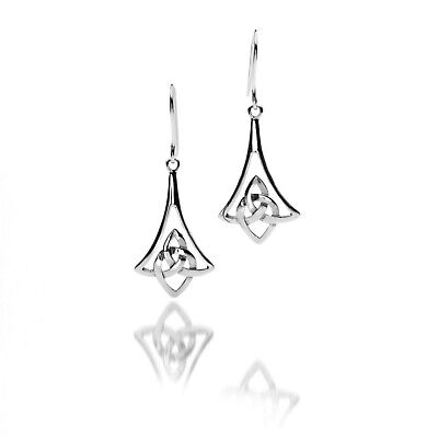 Celtic Bell Drop Earrings Sterling Silver 925 Hallmarked Drops