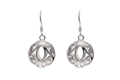 Sterling Silver Filigree Earrings Drops 925 Hallmark British Made
