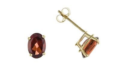 9ct Gold Garnet Stud Earrings 5mm Solitaire Studs Yellow Gold January Birthstone