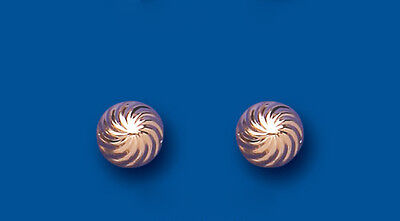 Rose Gold Ball Stud Earrings 8mm 9 Carat 375 Hallmark British Made