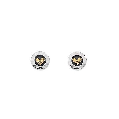Organic Heart Stud Earrings Sterling Silver 925 Hallmarked Studs