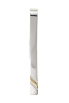Tie Slide Solid Silver Yellow Gold Detail Men's Gents