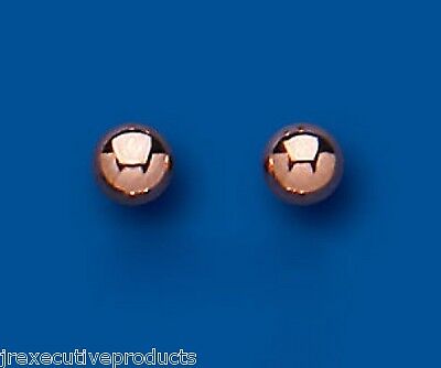 Rose Gold Ball Stud Earrings 4mm 9 Carat 375 Hallmark British Made