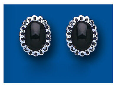 Onyx Earrings Silver Stud Sterling Silver Studs Natural Black Onyx