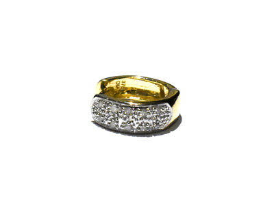 Men's Earring Diamond Huggie Earring 9 Carat Yellow Gold Hoop Earring