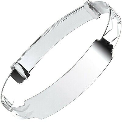 Silver Identity Baby Bangle Girls Boys Christening 925 Hallmark British Made