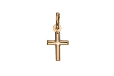 Small Yellow Gold Cross Pendant British Made Hallmarked