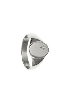 Gents Sterling Silvr Oval Signet Ring With Gemstone 925 Hallmark