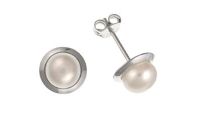 Pearl Earrings Sterling Silver 925 Hallmark Stud Studs
