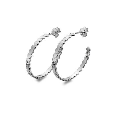 Multi Heart Hoop Earrings Solid Sterling Silver 925 Hallmarked Hoops