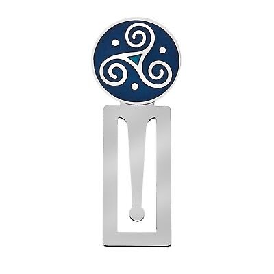 Bookmark Celtic Triskele Silver Plated Blue Enamel Brand New and Boxed