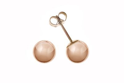 Rose Gold Ball Stud Earrings 5mm 9 Carat 375 Hallmark British Made