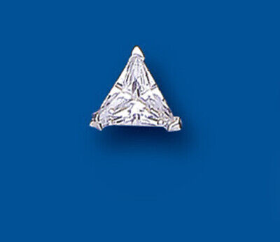 Mens Earring Trillion Triangle Solitaire Earring 925 Sterling Silver Earring