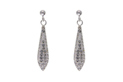 Silver Crystal Drop Earrings Drops Austrian Crystals 925 Hallmark