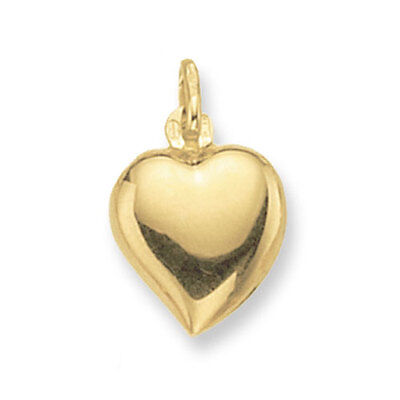 Yellow Gold Heart Pendant Small 12mm Hallmarked British Made