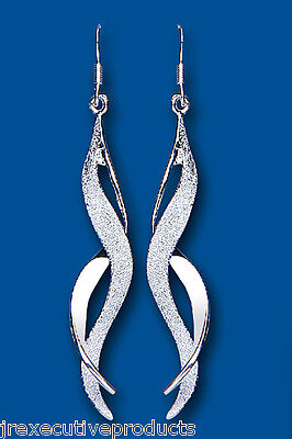 Sterling Silver Twist Drop Earrings 925 Hallmark British Made