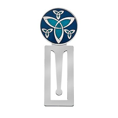 Bookmark Celtic Trinity Knot Silver Plated Blue Enamel Brand New and Boxed