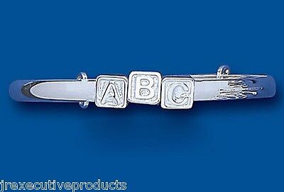 ABC Bangle Solid Silver 3 - 7 Years Adjustable