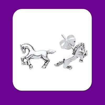 Sterling Silver Horse Earrings 925 Hallmark Stud Ladies Studs Boxed New