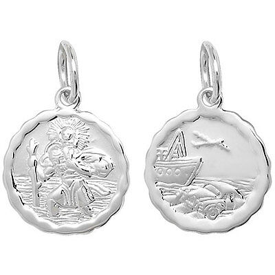 Silver St Christopher Pendant Necklace Double Sided Handmade 925 hallmark