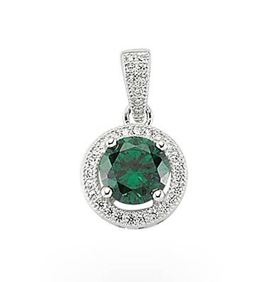 Emerald Pendant Emerald Necklace Solid Sterling Silver Pendant and Chain