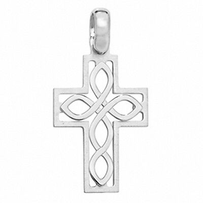 Celtic Cross Pendant Sterling Silver Cross 34 x 18mm