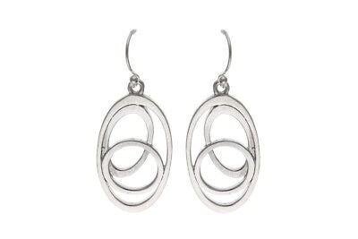 Sterling Silver Swirl Earrings Drops 925 Hallmark British Made