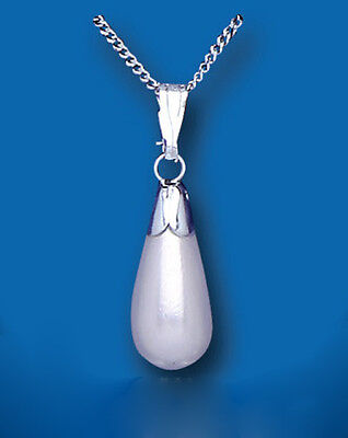 Pearl Pendant Solid Silver Bomb Design Necklace