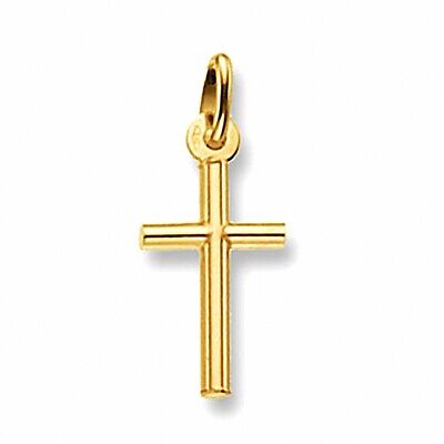 Yellow Gold Cross Pendant Rounded Design Hallmarked British Made 0.80g