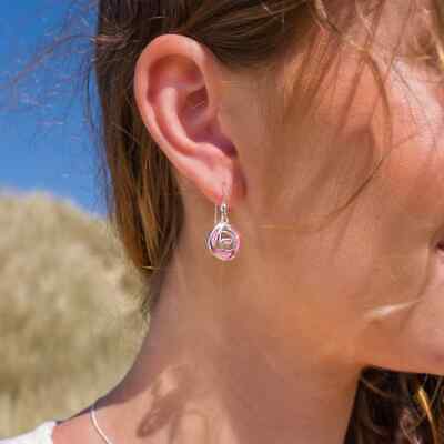 Mackintosh Rose Drop Earrings Real Mother of Pearl Drop 925 Sterling Silver