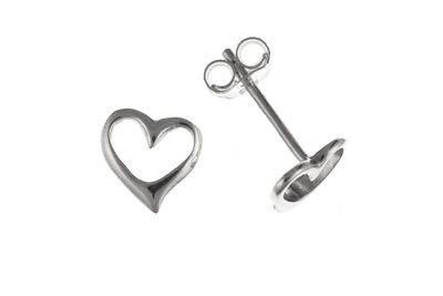 Silver Heart Stud Earrings 925 Hallmark Ladies Studs