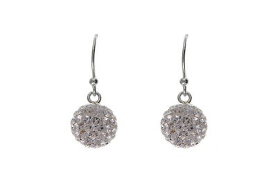 Sterling Silver Crystal Earrings Drops 925 Hallmark British Made