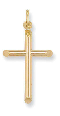 Gold Cross Pendant Yellow Gold Cross Tubular Cross Necklace