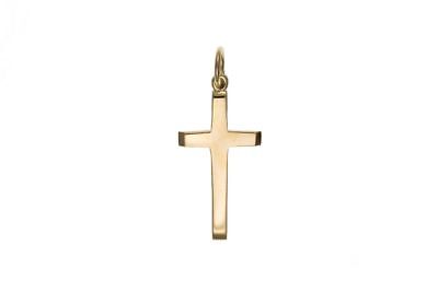 Gold Cross Pendant Yellow Gold Cross Necklace Plain Gold Cross